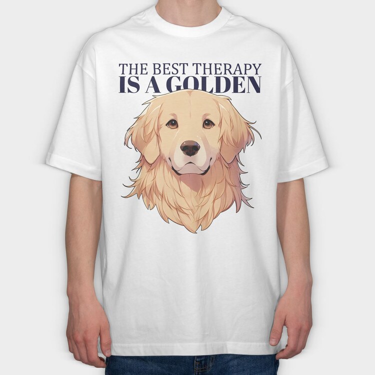 Golden Retriever Therapy, Tricou Oversize Barbati (Unisex)