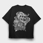 Neon Wolf Howl 2, Tricou Oversize Barbati (Unisex)