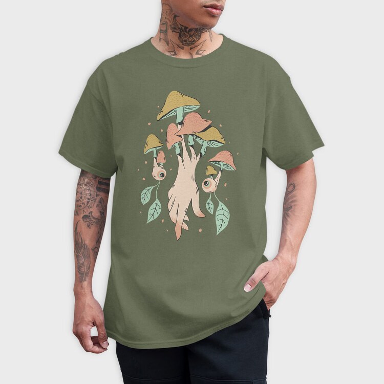 Mushroom Hand, Tricou Barbati (Unisex)