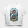 Hiking Dog, Tricou Oversize Barbati (Unisex)