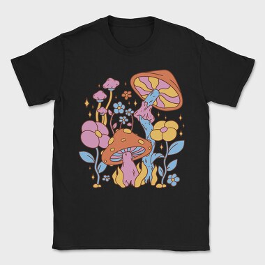 Hippie Flower Mushroom, Tricou Barbati (Unisex)