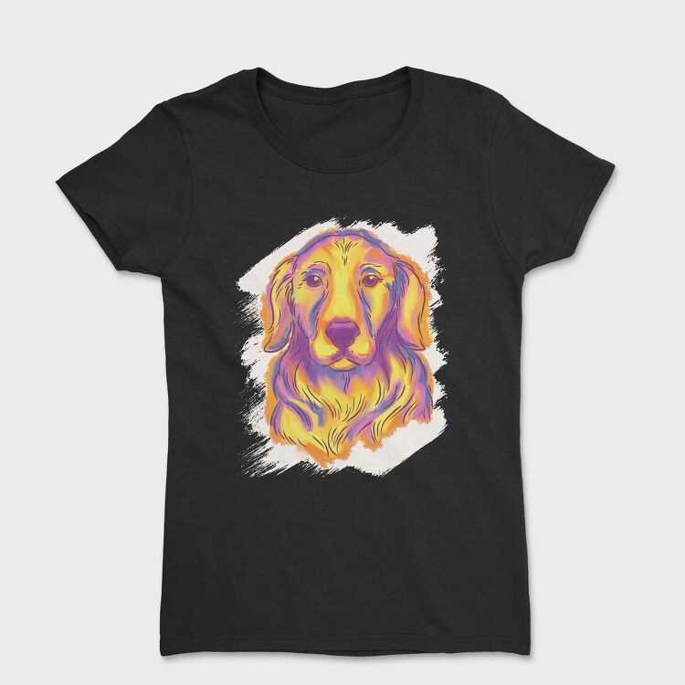 Golden Retriever Watercolor, Tricou Femei