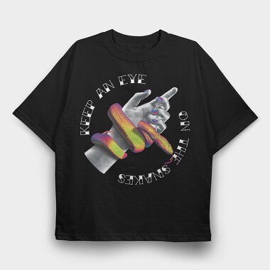 Holographic Snake, Tricou Oversize Barbati (Unisex)