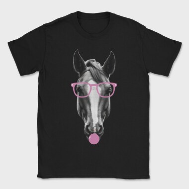 Horse Bubblegum Monochrome, Tricou Barbati (Unisex)