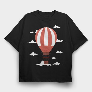 Hot Air Balloon, Tricou Oversize Barbati (Unisex)