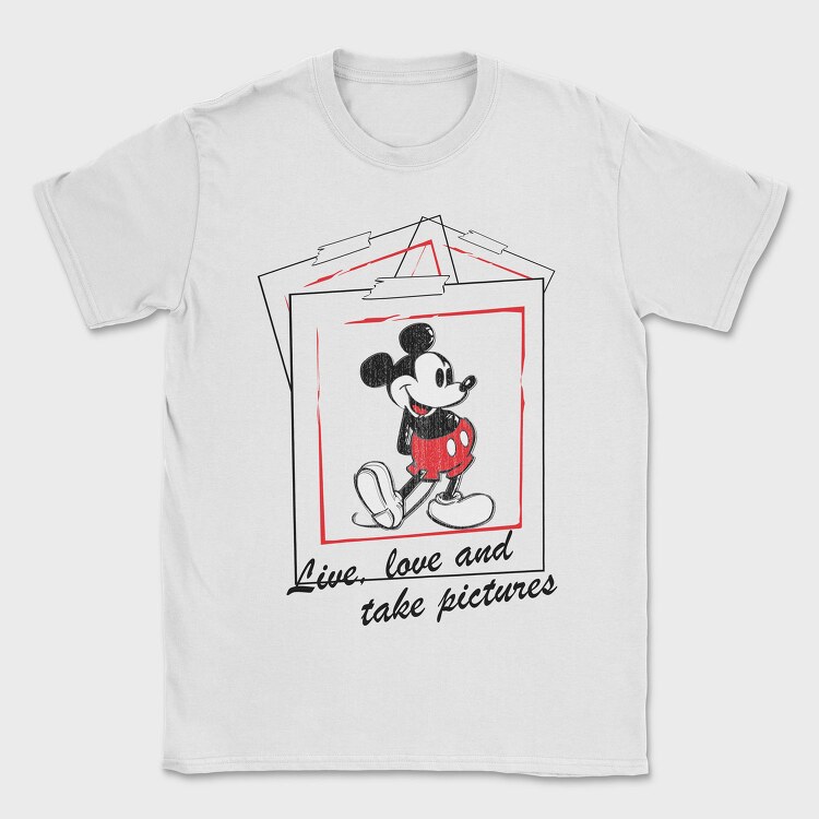Mickey Live Love, Tricou Barbati (Unisex)