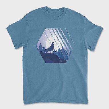 Howling Wolf Hexagon, Tricou Barbati (Unisex)