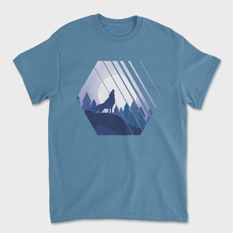 Howling Wolf Hexagon, Tricou Barbati (Unisex)