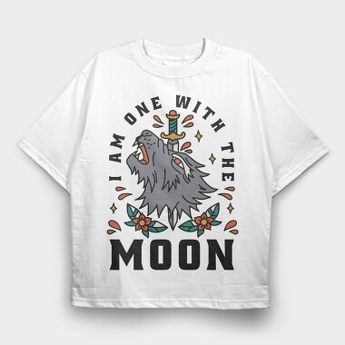 I Am One With the Moon, Tricou Oversize Barbati (Unisex)