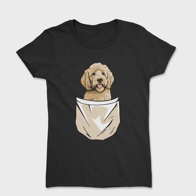 Golden Doodle Dog Pocket, Tricou Femei