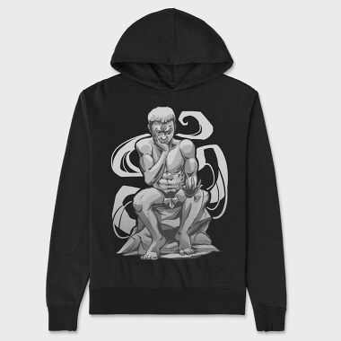 Martial Artist Meditation, Hanorac Oversize Barbati (Unisex)