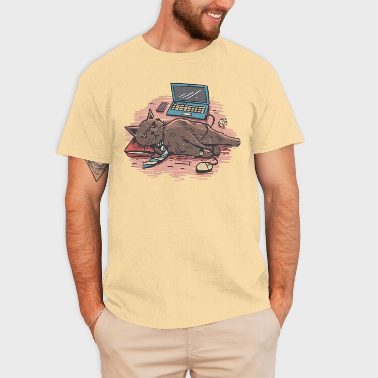 Home Office Cat, Tricou Barbati (Unisex)