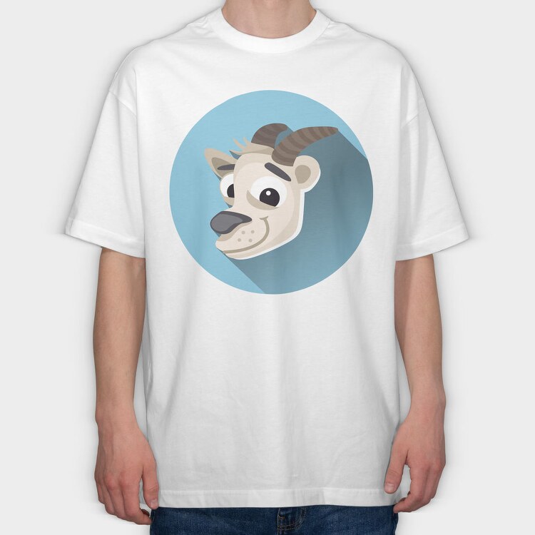 Goat Head Icon, Tricou Oversize Barbati (Unisex)