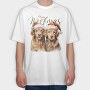 Golden Retrievers Christmas Throw Pillow Merry Woofmas, Tricou Oversize Barbati (Unisex)