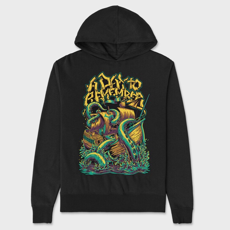Kraken Attack, Hanorac Oversize Barbati (Unisex)