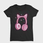 Kawaii Pink Headphones, Tricou Femei