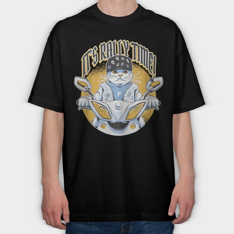 Its Rally Time Cat, Tricou Oversize Barbati (Unisex)