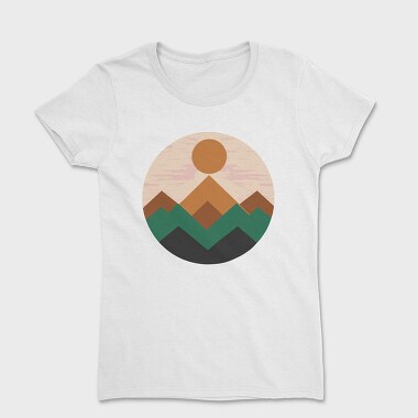 Geometric Retro Mountains, Tricou Femei