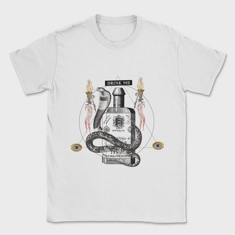 Snake Animal On Poison Bottle Vintage, Tricou Barbati (Unisex)