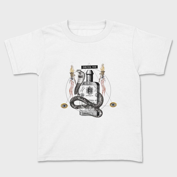 Snake Animal On Poison Bottle Vintage, Tricou Copii