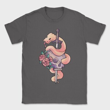 Snake With Sword And Skull Pastel Gothic, Tricou Barbati (Unisex)