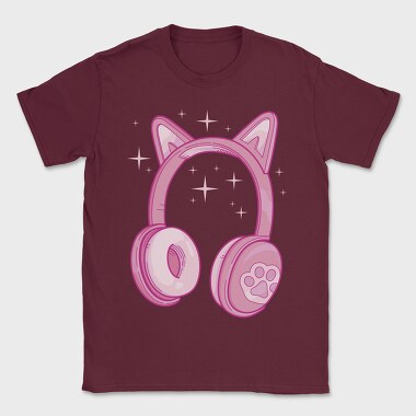 Kawaii Pink Headphones, Tricou Barbati (Unisex)