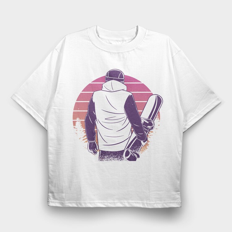 Snowboard Man Snowboarder, Tricou Oversize Barbati (Unisex)