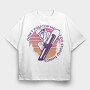 Snowboard Retro Sunset, Tricou Oversize Barbati (Unisex)