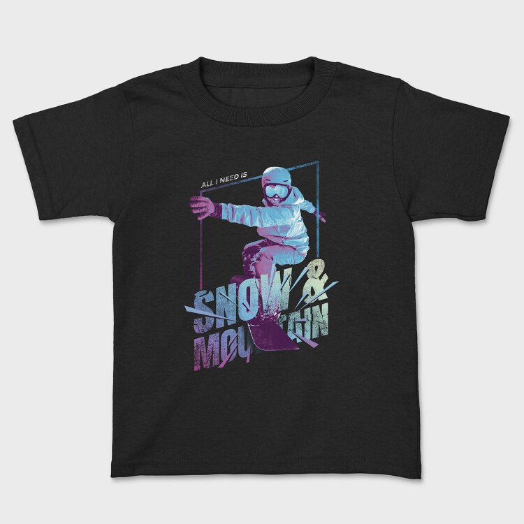 Snowboarding Sport Athlete Snow And Mountain, Tricou Copii