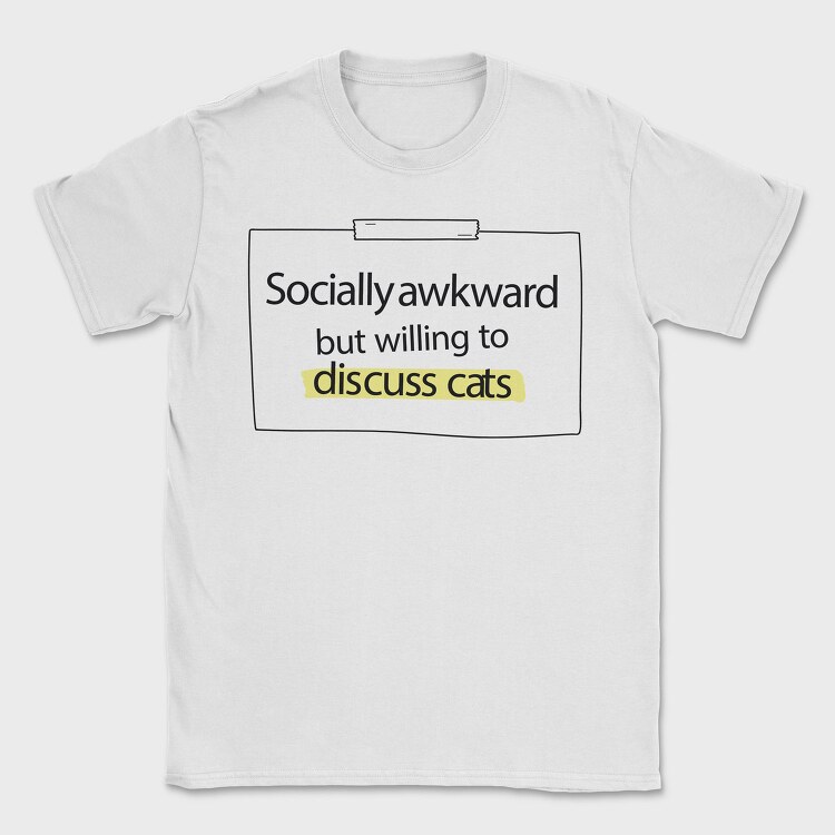 Socially Awkward Cat Name Tag, Tricou Barbati (Unisex)