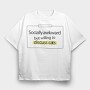 Socially Awkward Cat Name Tag, Tricou Oversize Barbati (Unisex)
