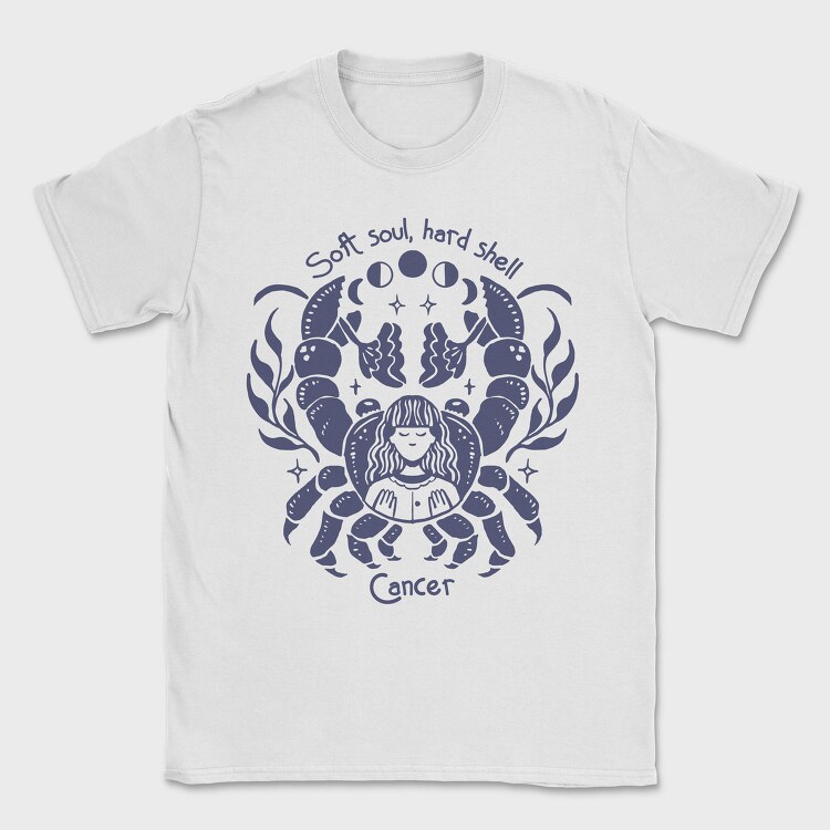 Soft Soul Hard Shell Cancer Zodiac Handmade, Tricou Barbati (Unisex)