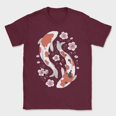 Koi Fish With Cherry Blossom, Tricou Barbati (Unisex)