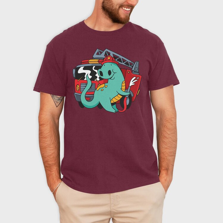 Firefighter Dinosaur, Tricou Barbati (Unisex)