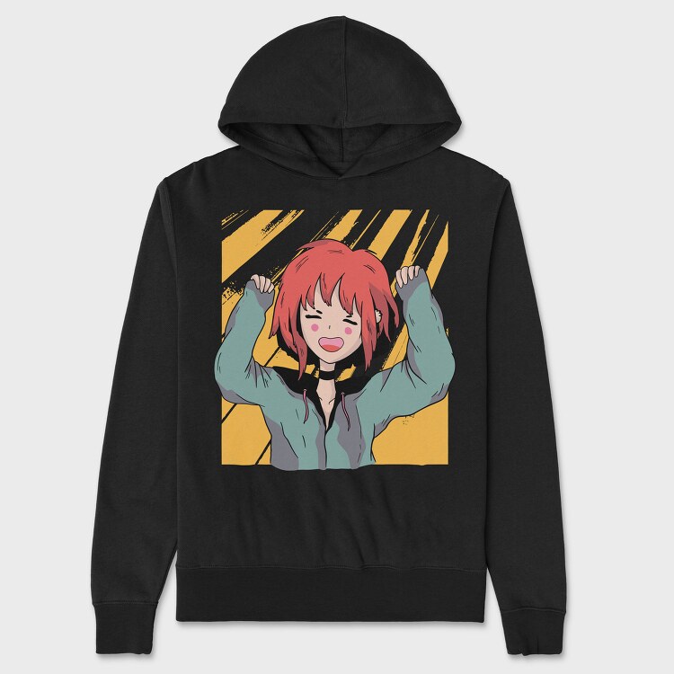 Happy Girl Scream, Hanorac Oversize Barbati (Unisex)