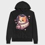 Space Faring Dog Illustration Spaceship, Hanorac Oversize Barbati (Unisex)