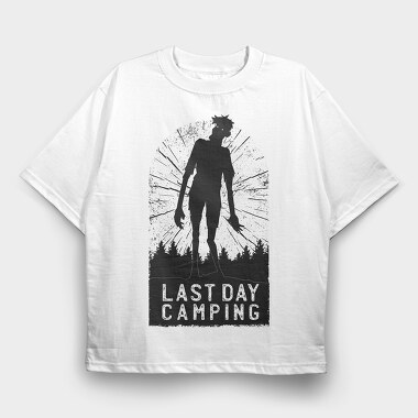 Last Day Camping Zombie, Tricou Oversize Barbati (Unisex)