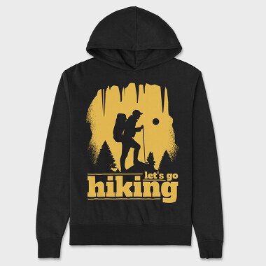 Lets Go Hiking Yellow, Hanorac Oversize Barbati (Unisex)