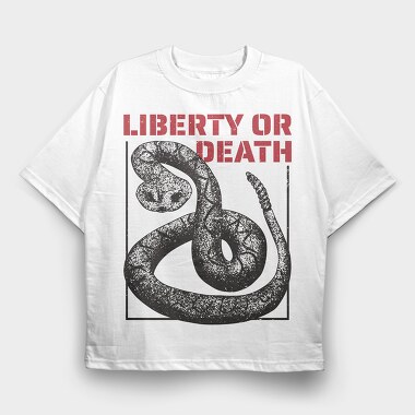 Liberty or Death Snake, Tricou Oversize Barbati (Unisex)