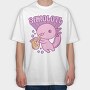 Axolotl Playing Saxophone Saxolotl, Tricou Oversize Barbati (Unisex)