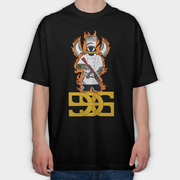 Flame Chef, Tricou Oversize Barbati (Unisex)
