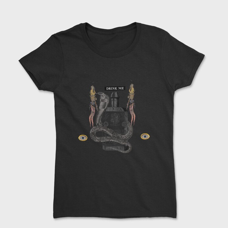 Snake Animal On Poison Bottle Vintage, Tricou Femei