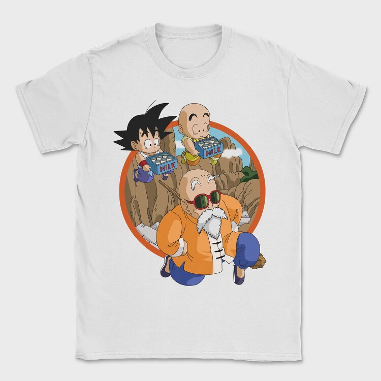 Goku Krillin Milk, Tricou Barbati (Unisex)