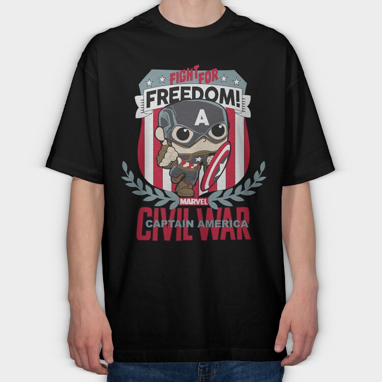 Fight For Freedom Captain America, Tricou Oversize Barbati (Unisex)
