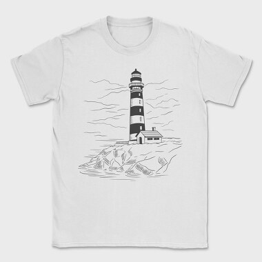 Lighthouse Illustration, Tricou Barbati (Unisex)