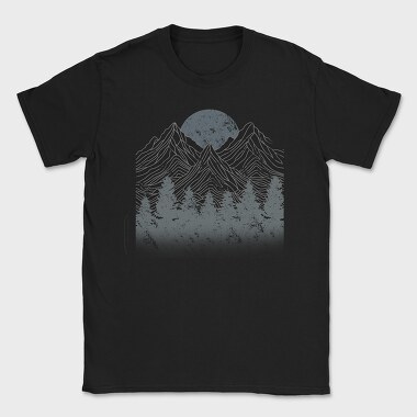 Lineal Mountains Pine Trees, Tricou Barbati (Unisex)