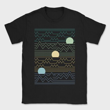 Lineart Sunset Landscape, Tricou Barbati (Unisex)