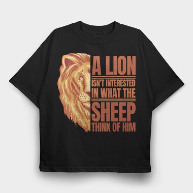 Lion Quote, Tricou Oversize Barbati (Unisex)