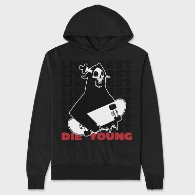 Live Fst Die Young, Hanorac Oversize Barbati (Unisex)