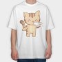 Sneezing Cat Character, Tricou Oversize Barbati (Unisex)